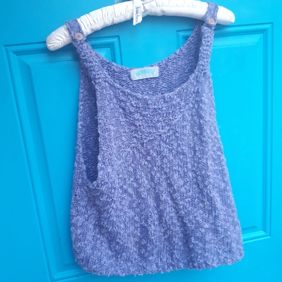 Boho Tank Sweater Vintage Bibb Style Knit Top - Picture 14 of 14